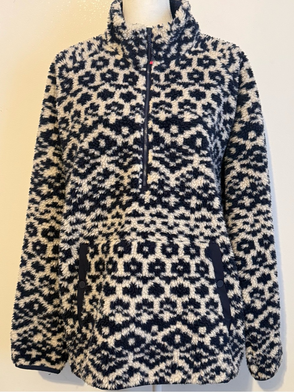 Vineyard Vines Women’s 2X Sherpa Fleece Fair Isle Quarter Zip Pullover